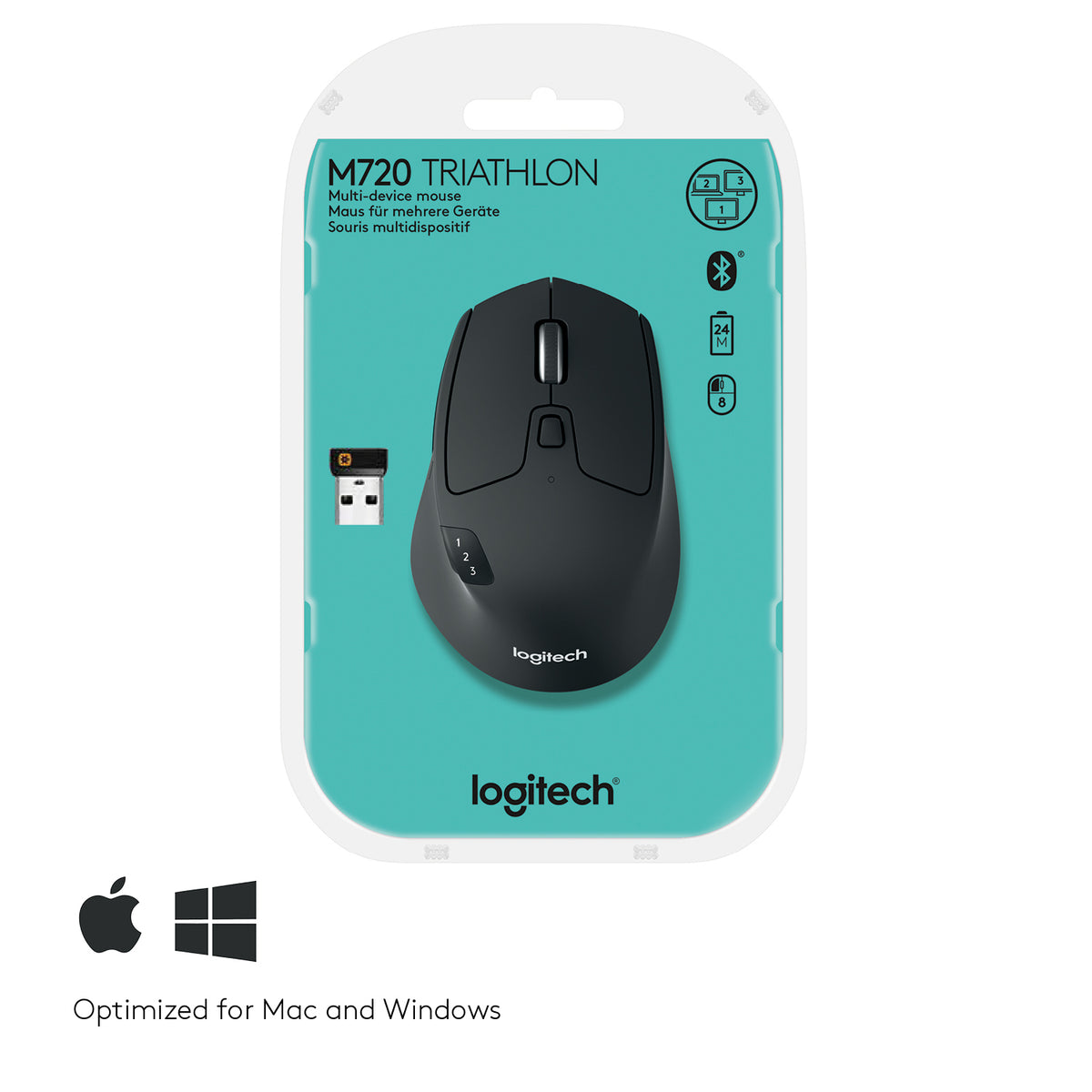 Logitech M720 Triathlon Optisk Trådløs Sort