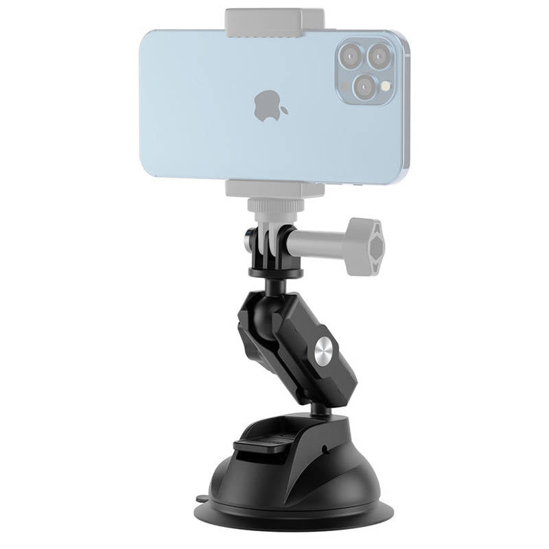 TELESIN Universal Suction Cup Holder med telefonholder og action kamera montering TE-SUC-012