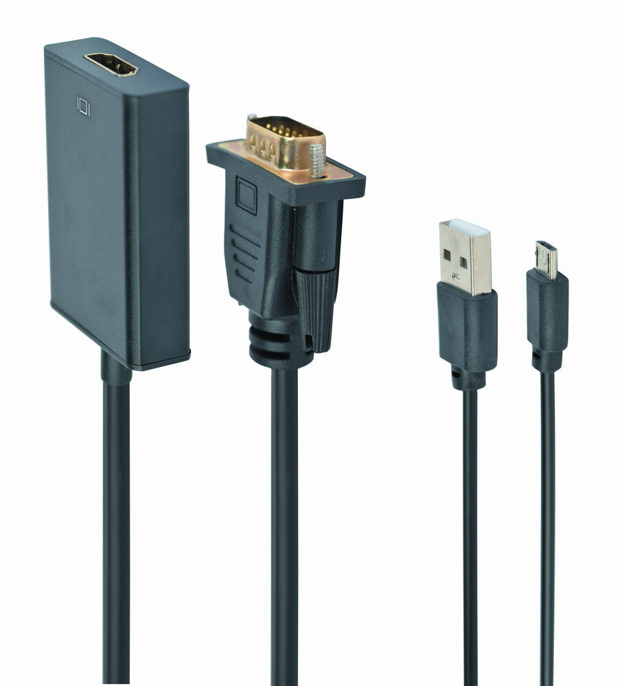 Gembird A-VGA-HDMI-01 videokabel adapter 0,15 m HDMI Type A (Standard) VGA (D-Sub) Sort