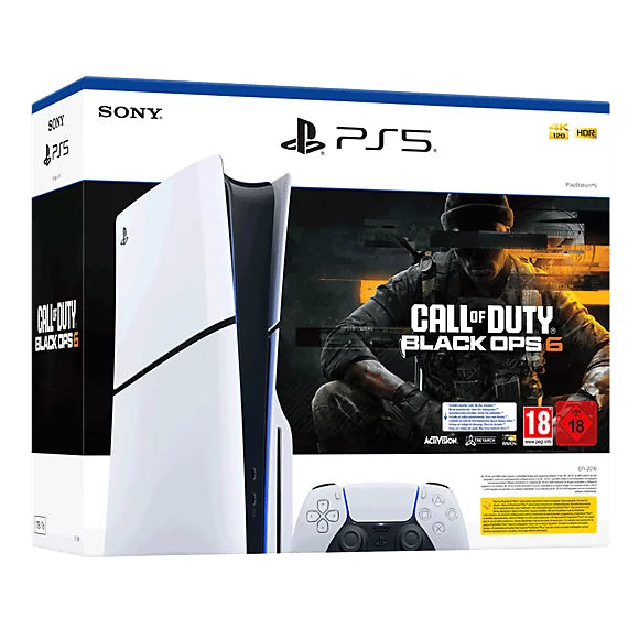 Sony PlayStation 5 Slim - Call of Duty Black Ops 6 Bundle 1,02 TB Wi-Fi Sort, Hvid