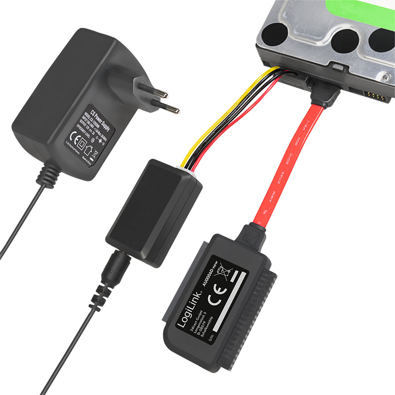 LogiLink Adapter USB 2.0 to 2,5 3,5 Zoll IDE SATA HDD OTB Lagringskontrol