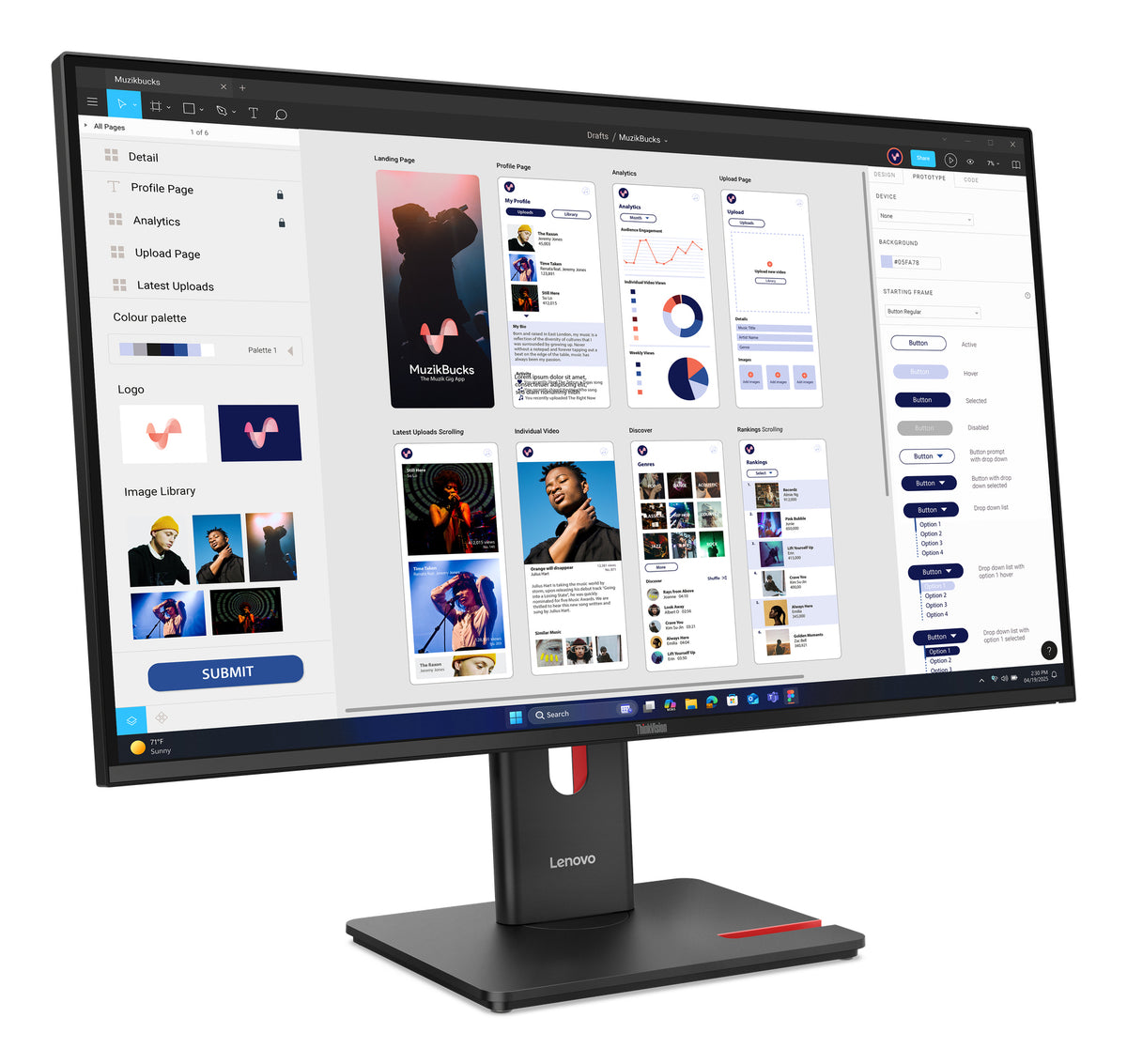 Lenovo ThinkVision T32UD-40 32 IPS 3840 x 2160 (4K) HDMI DisplayPort USB-C 75Hz