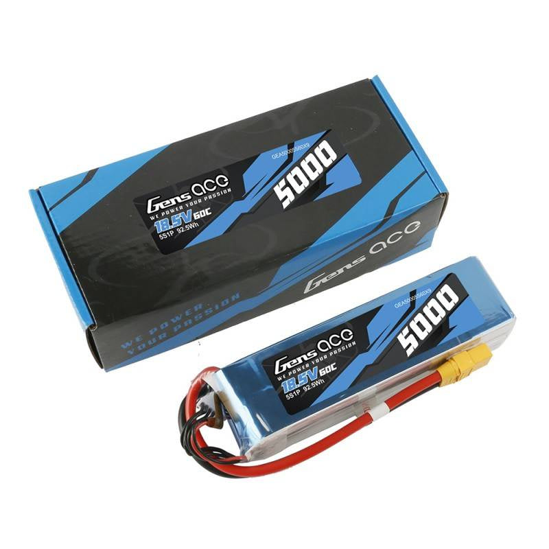 Batteri LiPo Gens Ace Bashing 5000mAh 18.5V 60C 5S1P - XT90