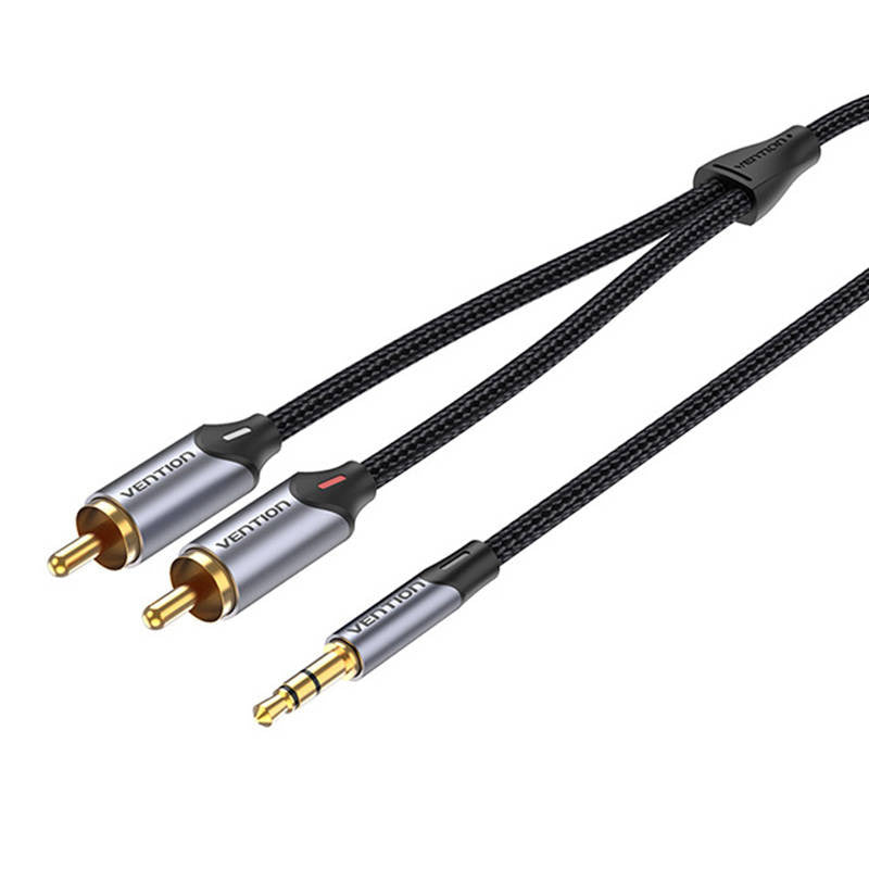 Audio-kabel 2xRCA til 3,5 mm Vention BCNBI 3m (grå)