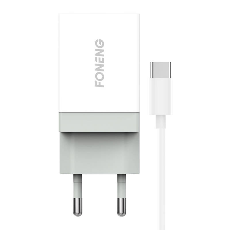 Hurtig oplader Foneng 1x USB K210 10,5 W + USB Type C-kabel 1 m