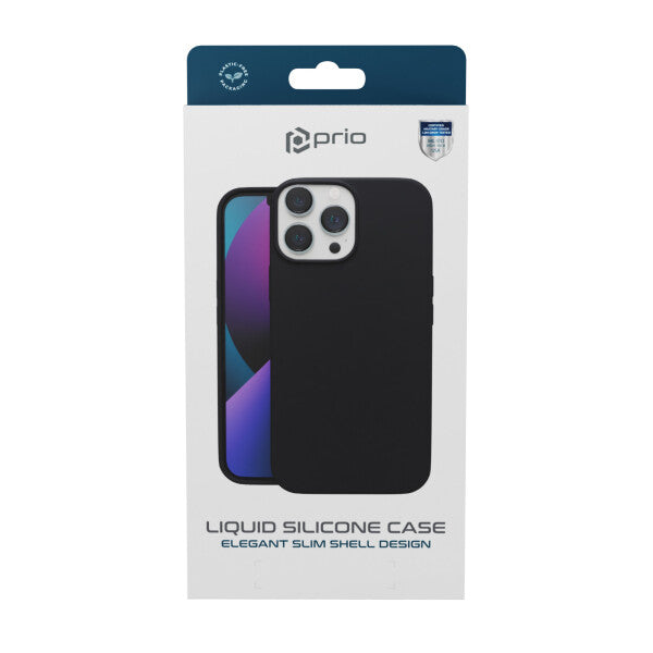 prio Liquid Silicone Cover til iPhone 15 Pro (6.1in) sort