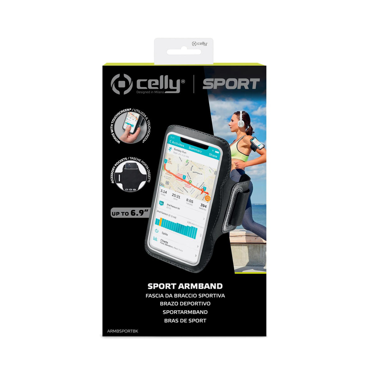 CELLY ARMBAND UP TO 6,9" BK