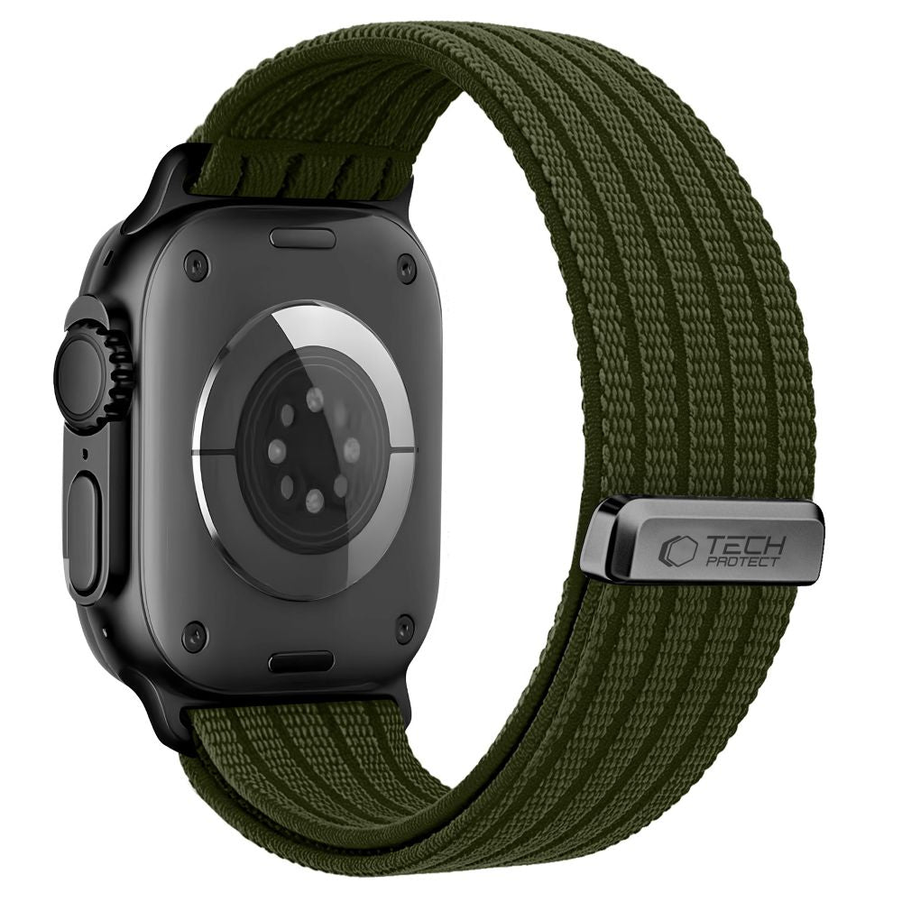 Tech Protect Nylon Sport Apple Watch 8 / 9 / 10 / 11 / 12 / Se / Ultra (44 / 45 / 46 / 49 Mm) Militærgrøn