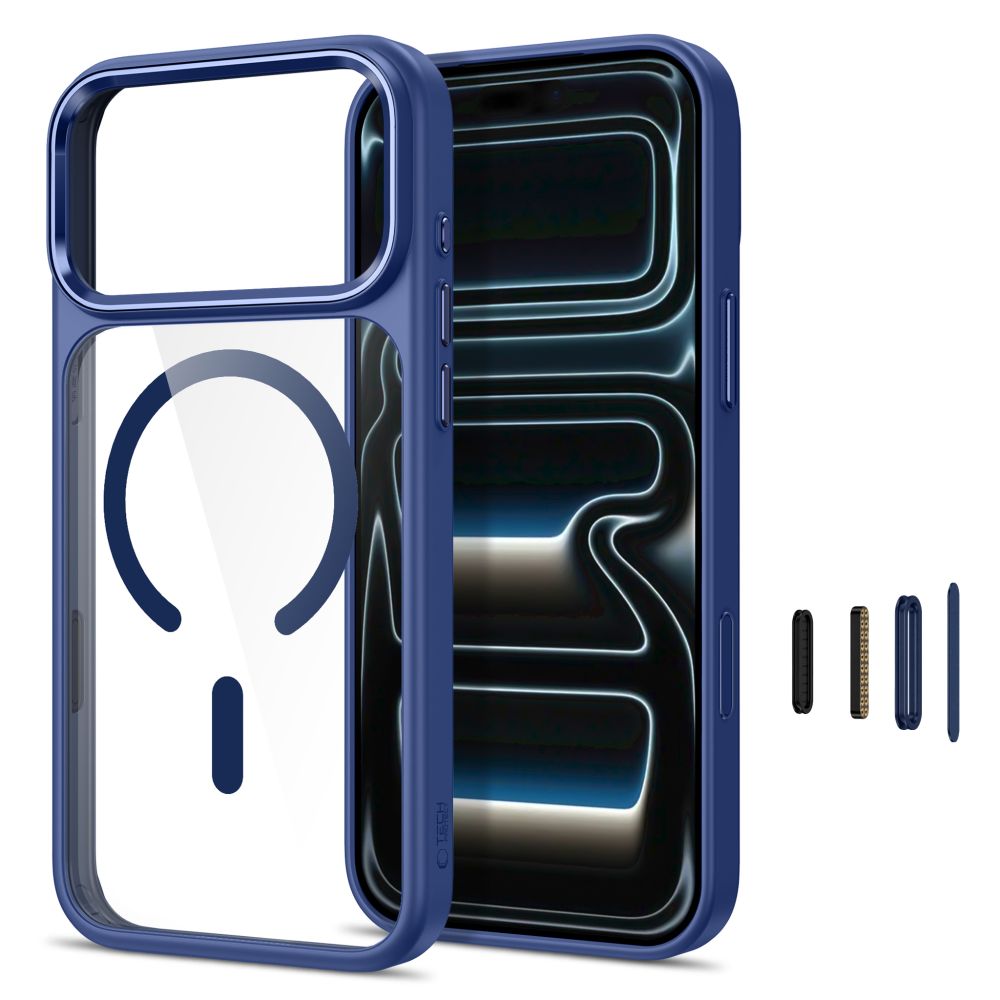 Tech Protect Magmat Magsafe Cc Iphone 17 Pro Max / 18 Pro Max Dyb Blå/Klar