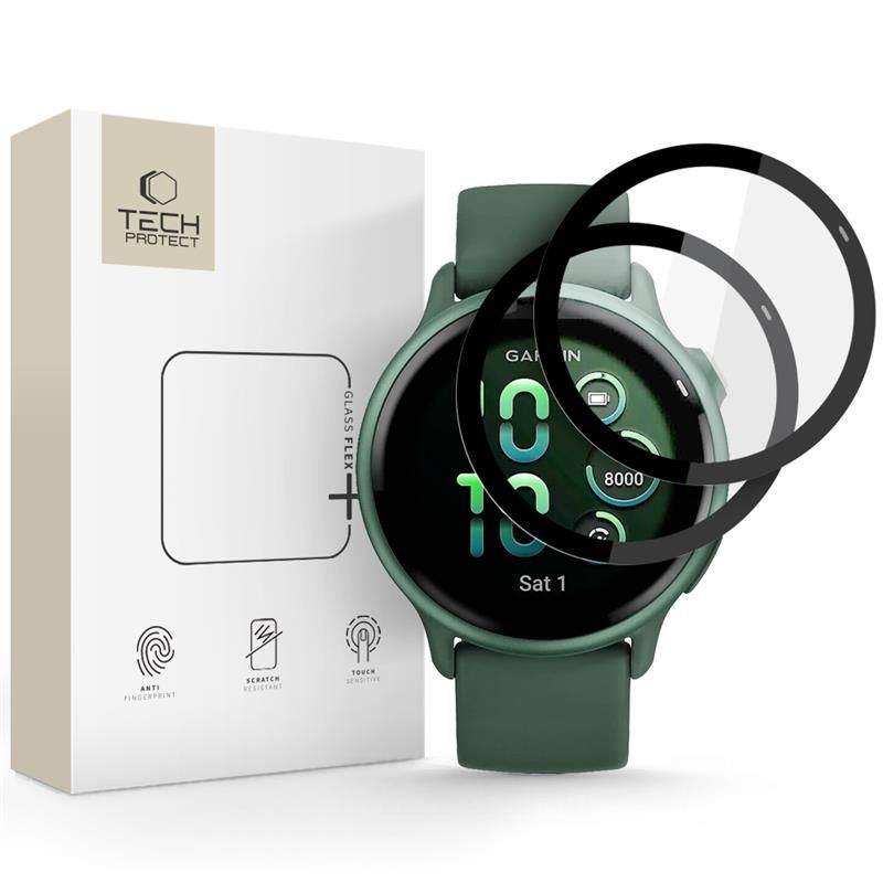 Tech Protect Glass Flex+ 2 Pak Garmin Vivoactive 6 Sort
