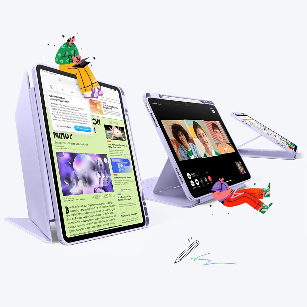 Esr Flip Hybrid Ipad Air 13” 1 / 2 / 3 / 2024 2026 Lilla