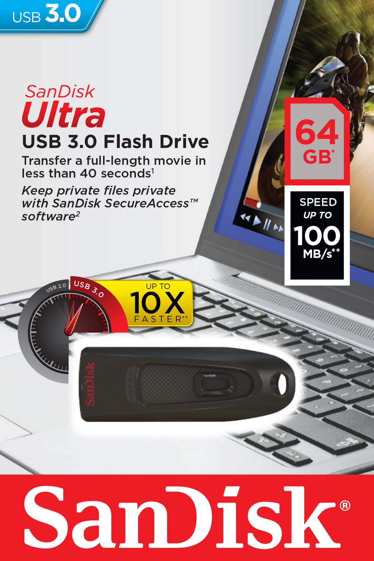 SanDisk Ultra 64GB USB 3.0 USB stick Sort