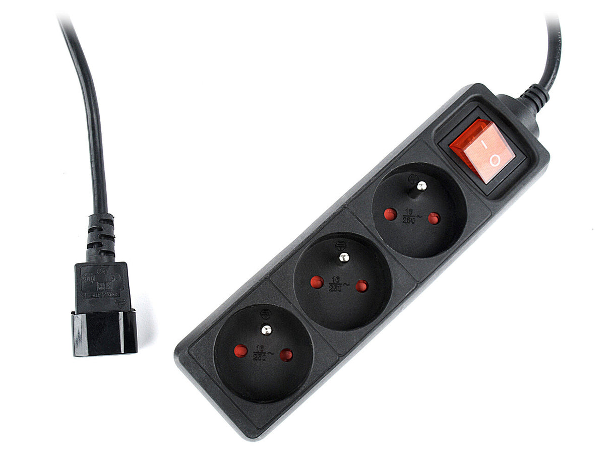 Gembird EG-PSU3F-01 overspændingsbeskytter Sort 3 AC stikkontakt(er) 230 V 0,6 m