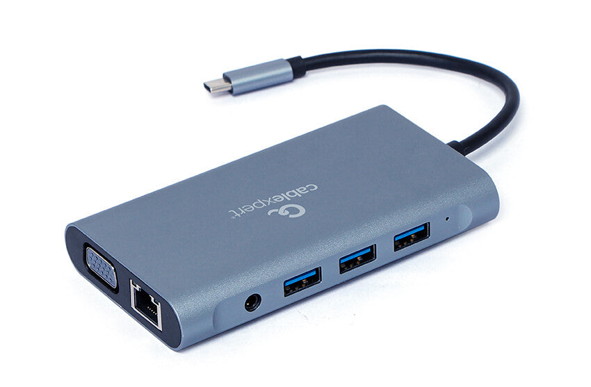 Gembird A-CM-COMBO7-01 dockingstation USB 3.2 Gen 1 (3.1 Gen 1) Type-A Grå