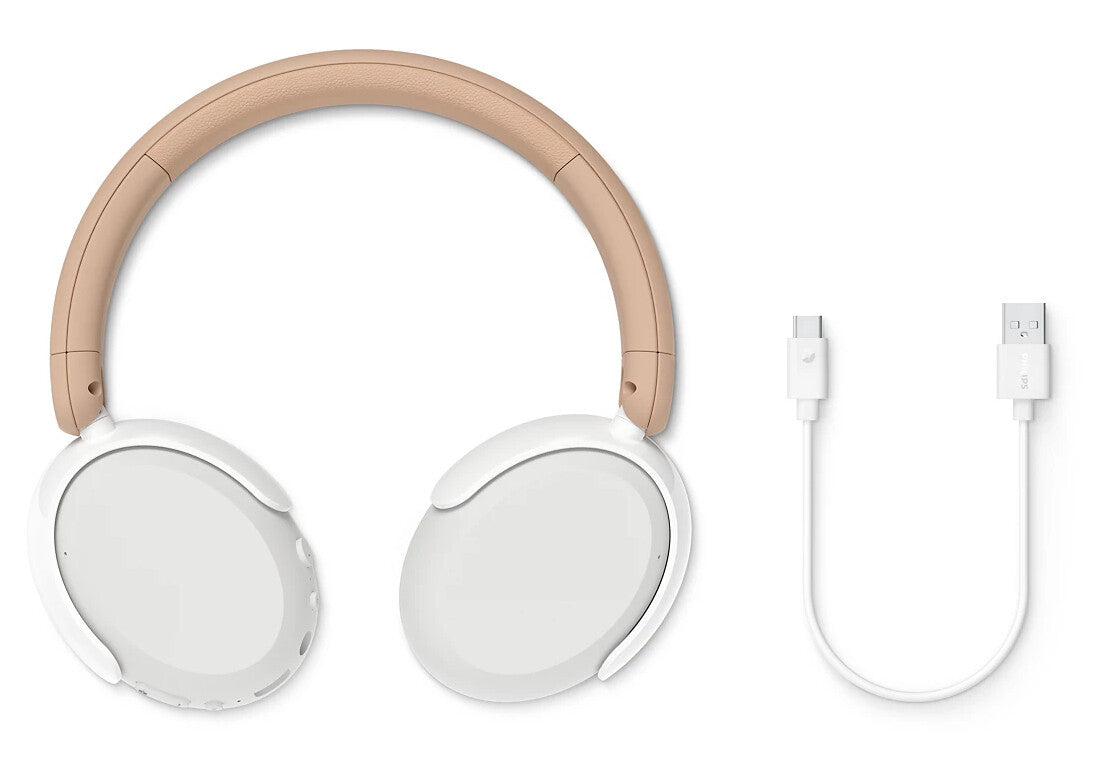 Philips 5000 series TAK5500AL/00 hovedtelefoner/headset Kabel & trådløs Opkald/musik Bluetooth Ravfarvet, Hvid