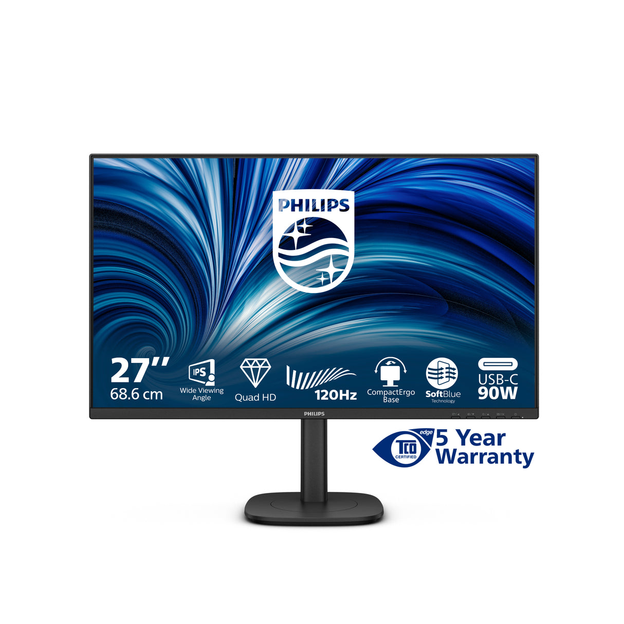 Philips 3000 series 27B2U3601/00 27 IPS 2560 x 1440 (2K) HDMI USB-C 120 Hz