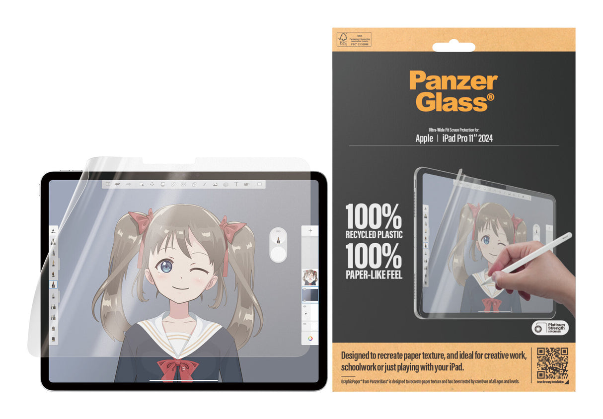 PanzerGlass ® GraphicPaper® Skærmbeskyttelse iPad Pro 11'' (2024-2025) | Ultra-Wide Fit