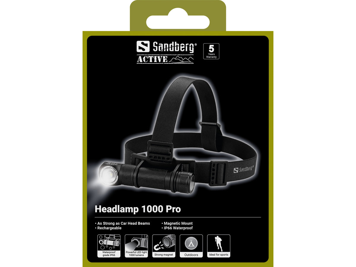 Sandberg 421-36 lommelygte Sort Hovedbånd lommelygte LED