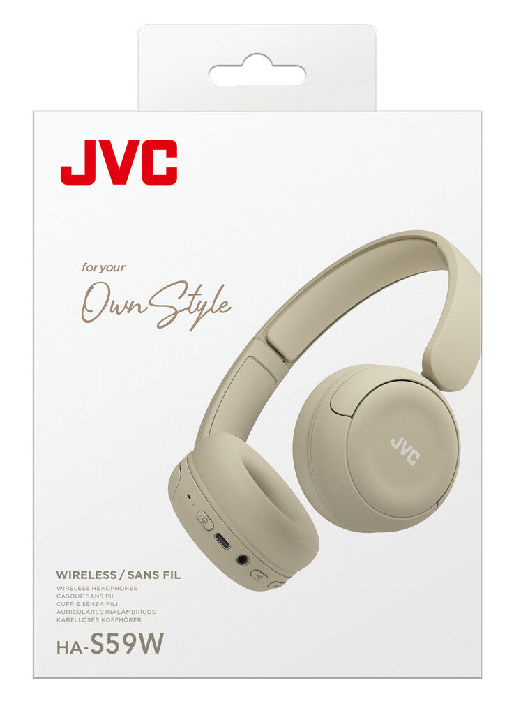 JVC HA-S59W Headset Kabel & trådløs Musik/hverdag USB Type-C Bluetooth Beige