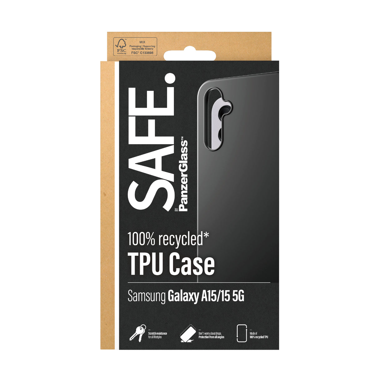 PanzerGlass SAFE. by ® TPU Case Samsung Galaxy A15 | A15 5G | Sort