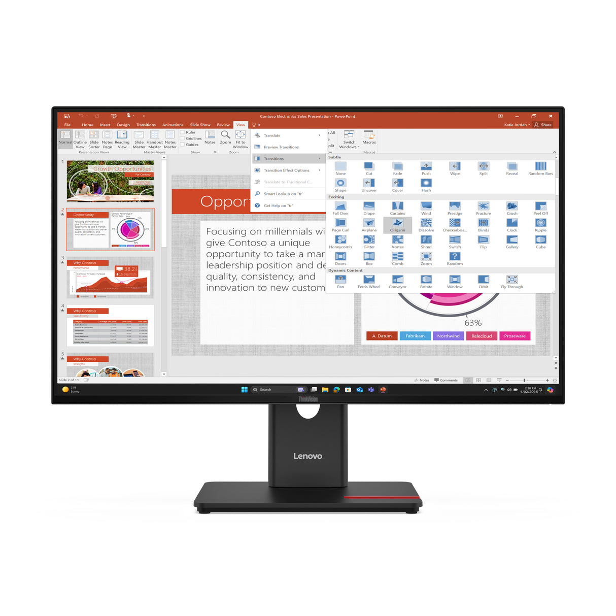 Lenovo ThinkVision T27-40 LED display 68,6 cm (27") 1920 x 1080 pixel Fuld HD Sort