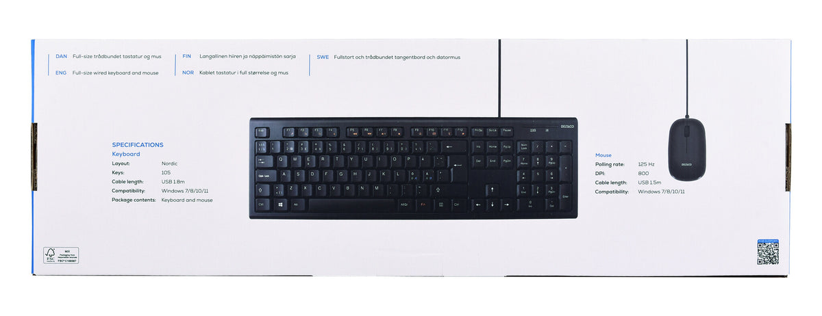 Deltaco TB-700 tastatur og mus