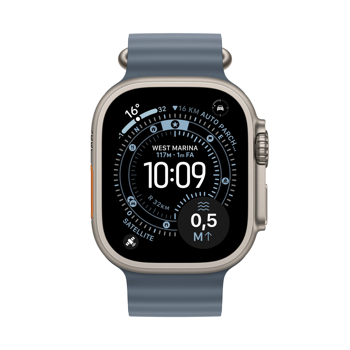 Apple Watch Ultra 3 OLED 49 mm Digital 422 x 514 pixel Berøringsskærm 5G Titanium Wi-Fi GPS (satellit)
