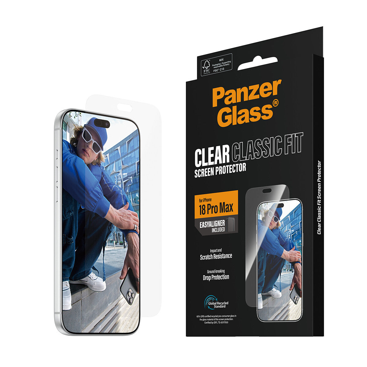 PanzerGlass ® Skærmbeskyttelse iPhone 18 Pro Max | Classic fit m. EasyAligner