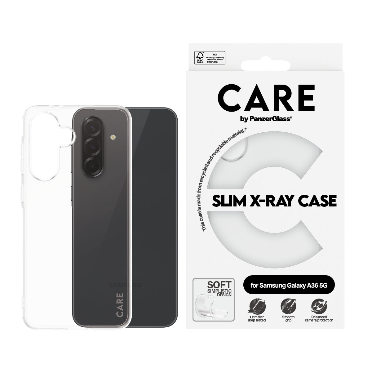 CARE by PanzerGlass Fashionable Case Transparent X-Ray Soft Basic Samsung Galaxy A36 5G