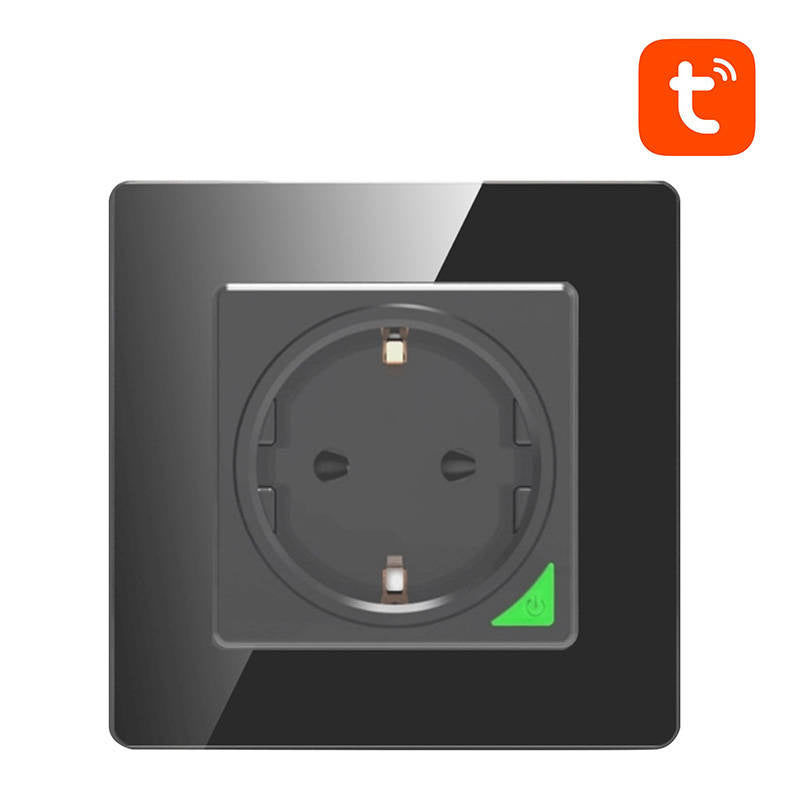 Smart WiFi Wall Socket Avatto N-WOT10-EU-B TUYA (sort)