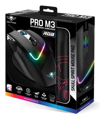 Spirit of Gamer PRO-M3 RGB mus Spil Højre hånd USB Type-A Optisk 7200 dpi