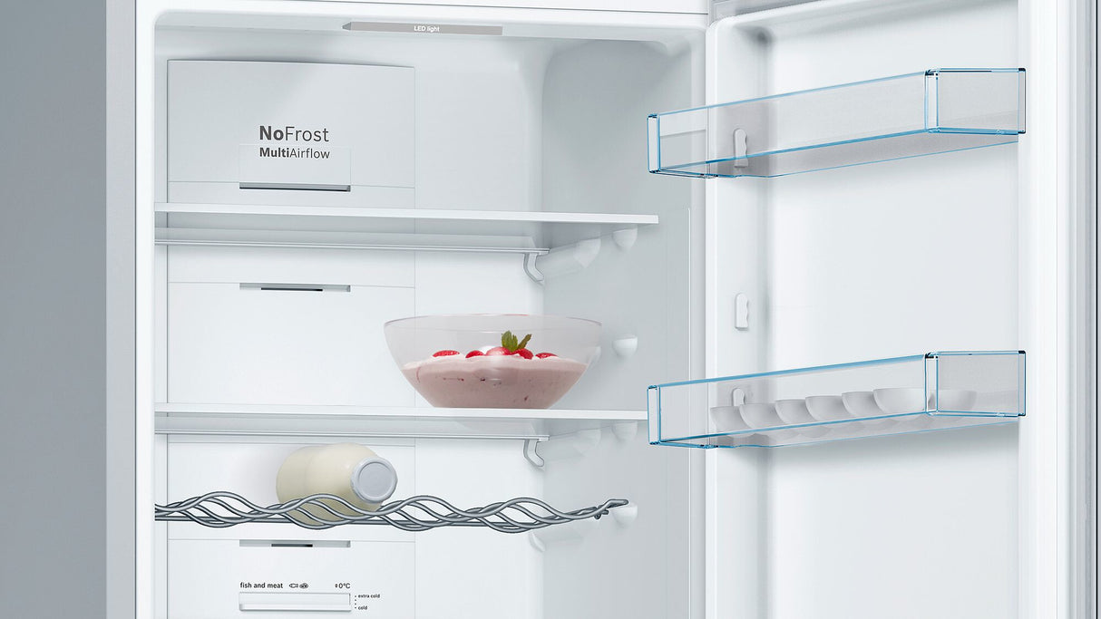 Bosch Serie 4 KGN36VLED køle-/fryseskab Fritstående 326 L Rustfrit stål