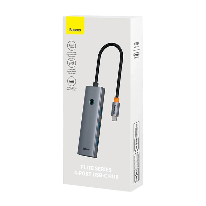 4in1 Hub Baseus UltraJoy USB-C til USB 3.0 (rumgrå)