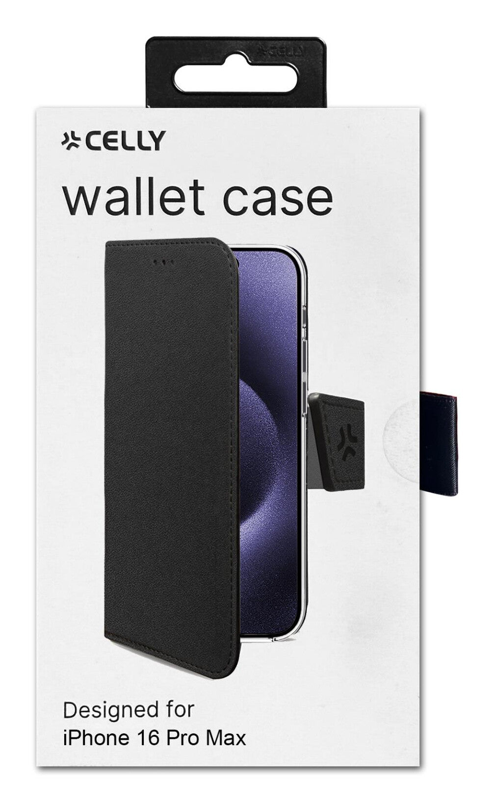 Celly WALLY1081 mobiltelefon etui 17,5 cm (6.9") Tegnebogsetui Sort