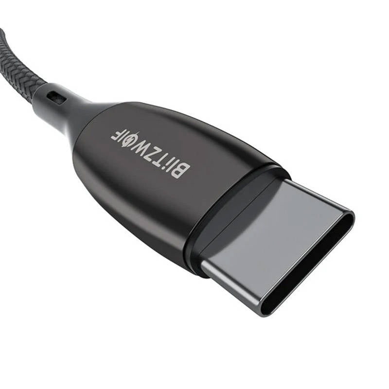 USB-C til USB-C-kabel BlitzWolf BW-TC23 med display, 100W, 1,8m (sort)