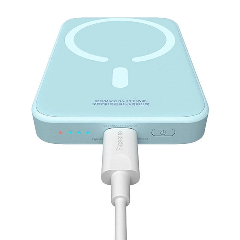 Powerbank Baseus Magnetic Mini 6000mAh, USB-C 20W MagSafe (blå)