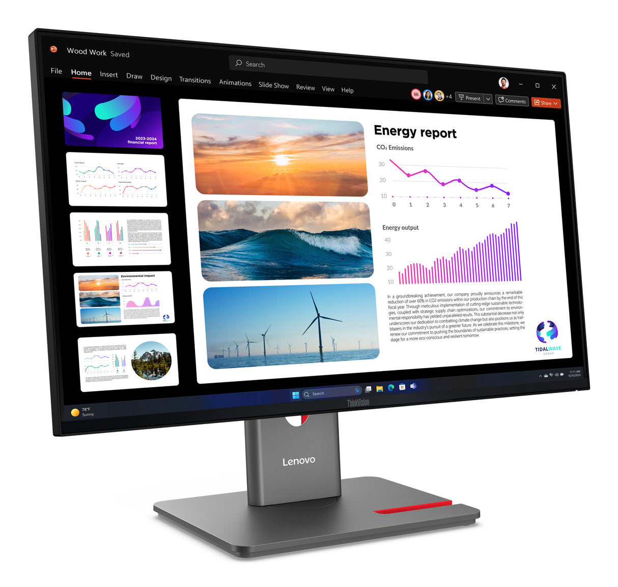 Lenovo ThinkVision P24Q-40 computerskærm 60,5 cm (23.8") 2560 x 1440 pixel Quad HD LCD Sort