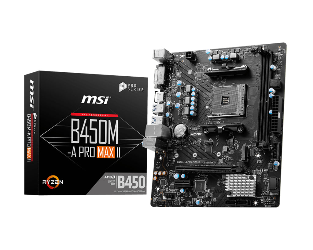 MSI B450M-A PRO MAX II bundkort AMD B450 Stik AM4 micro ATX