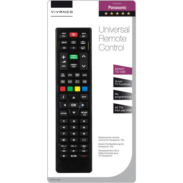 Vivanco RR 270 fjernbetjening IR trådløs TV Tryk på knapper