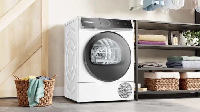Bosch Serie 8 WQB246DLSN tørretumbler Fritstående Front-læsning 9 kg Hvid