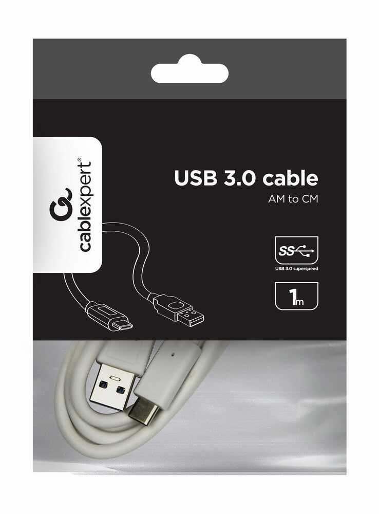 Gembird CCP-USB3-AMCM-1M-W USB-kabel USB 3.2 Gen 1 (3.1 Gen 1) USB A USB C Hvid