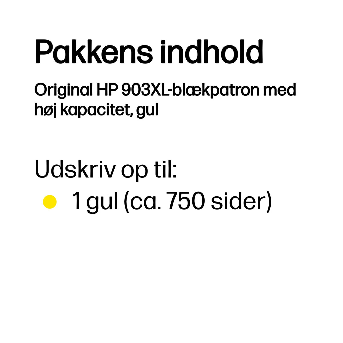 HP 903XL Gul 750 sider Blæk T6M11AE