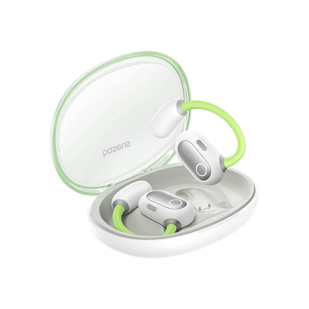 Baseus Eli Sport 1 Headset True Wireless Stereo (TWS) Ørekrog, Open-ear Opkald/musik USB Type-C Bluetooth Lysegrøn, Hvid