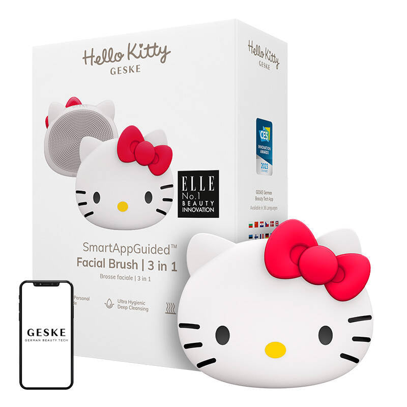 Ansigtsrengøringsbørste 3in1 Geske med APP (Hello Kitty starlight)