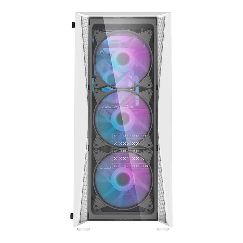 Darkflash DK352 Plus computerkasse (sort og hvid) + 4 ARGB-ventilatorer