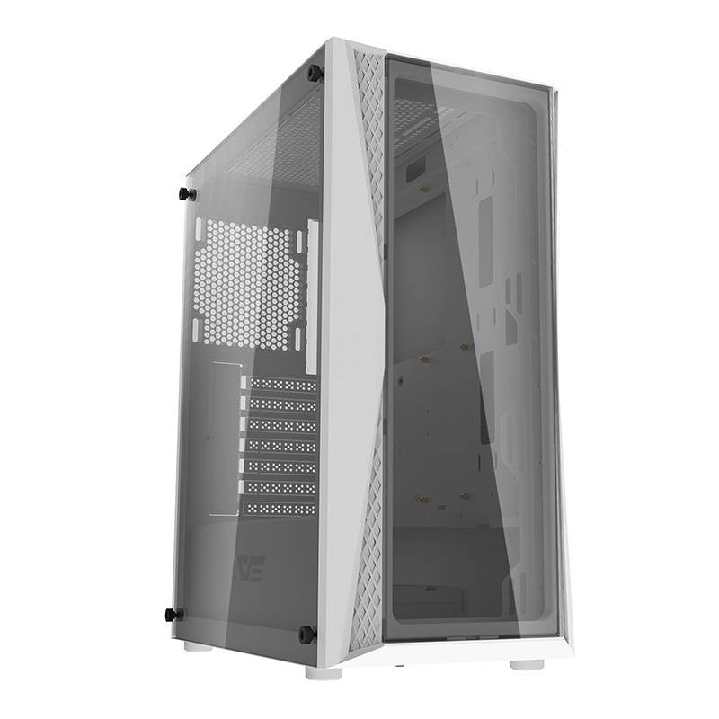Darkflash DK352 Plus computerkasse (sort og hvid) + 4 ARGB-ventilatorer