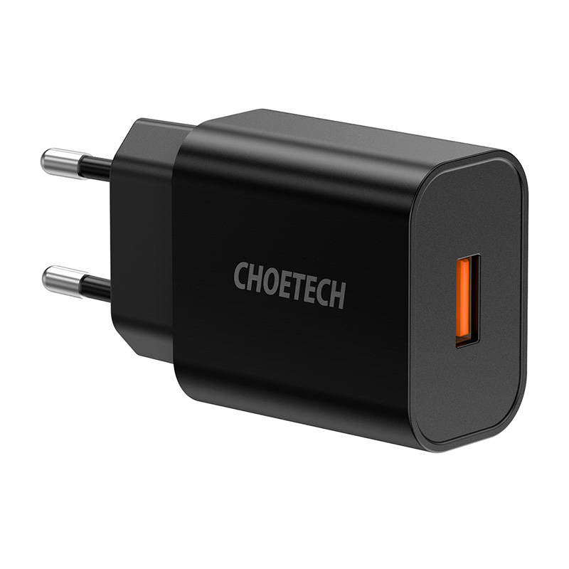 Wall Charger Choetech 18W USB-A (sort)