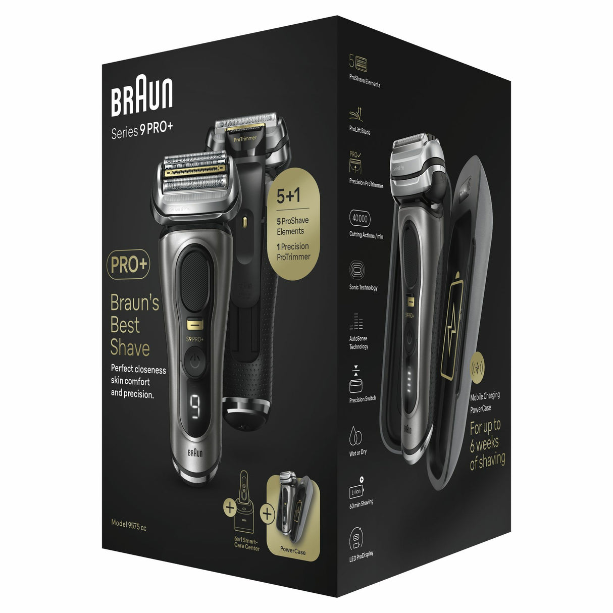 Braun Series 9 Pro+ 9575cc Wet & Dry Folie shaver Trimmer Metallic