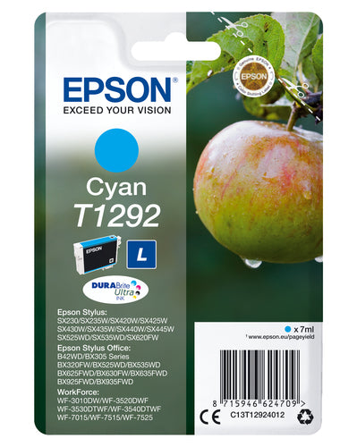 Epson T1292 æble DURABrite Ultra enkeltpakke cyan blæk