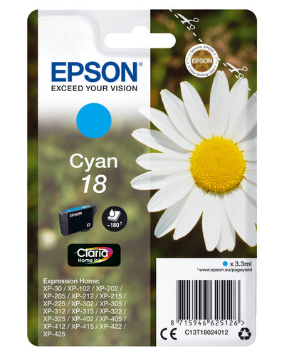 Epson Daisy C13T18024012 blækpatron 1 stk Original Standard udbytte Blå